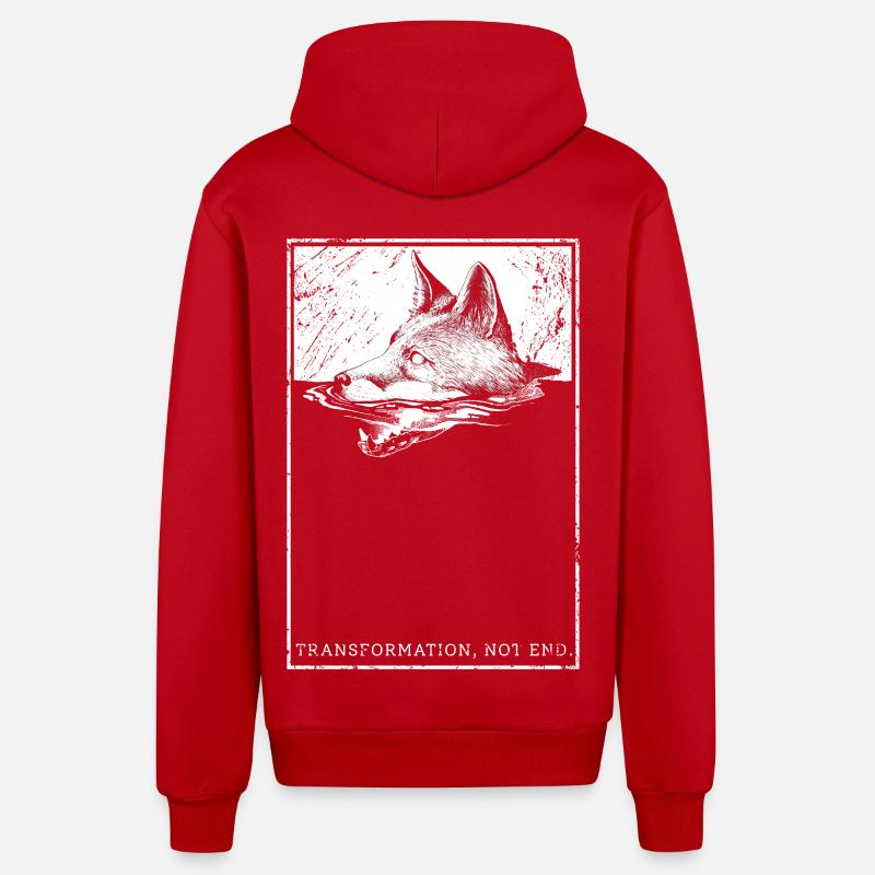 Transformation, not end. - Organic Relaxed Kapuzenjacke Made in EU - Rot