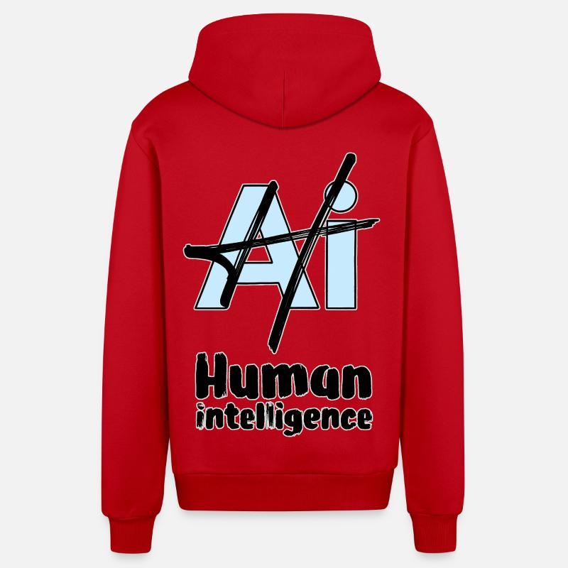 MENSCHLICHE INTELLIGENZ #2 – Lass uns reden. - Organic Relaxed Kapuzenjacke Made in EU - Rot