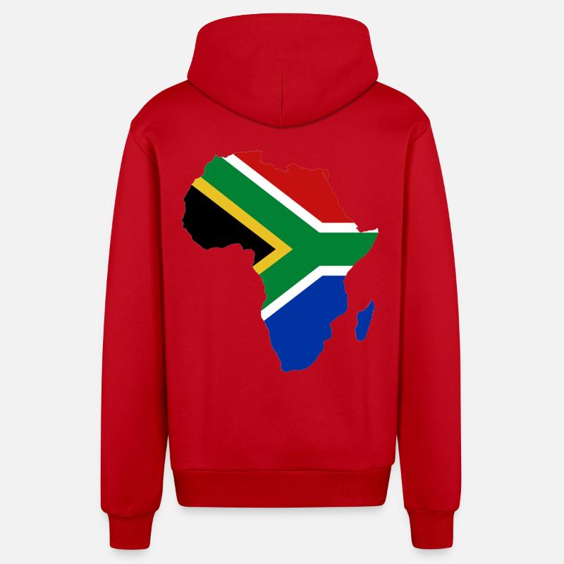 Suedafrika_Flagge_Afrika - Veste à capuche bio décontractée fabriquée en UE - rouge