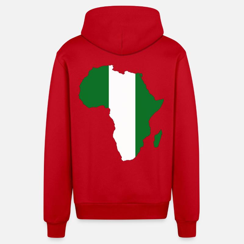 Drapeau du Niger Afrique - Veste à capuche bio décontractée fabriquée en UE - rouge