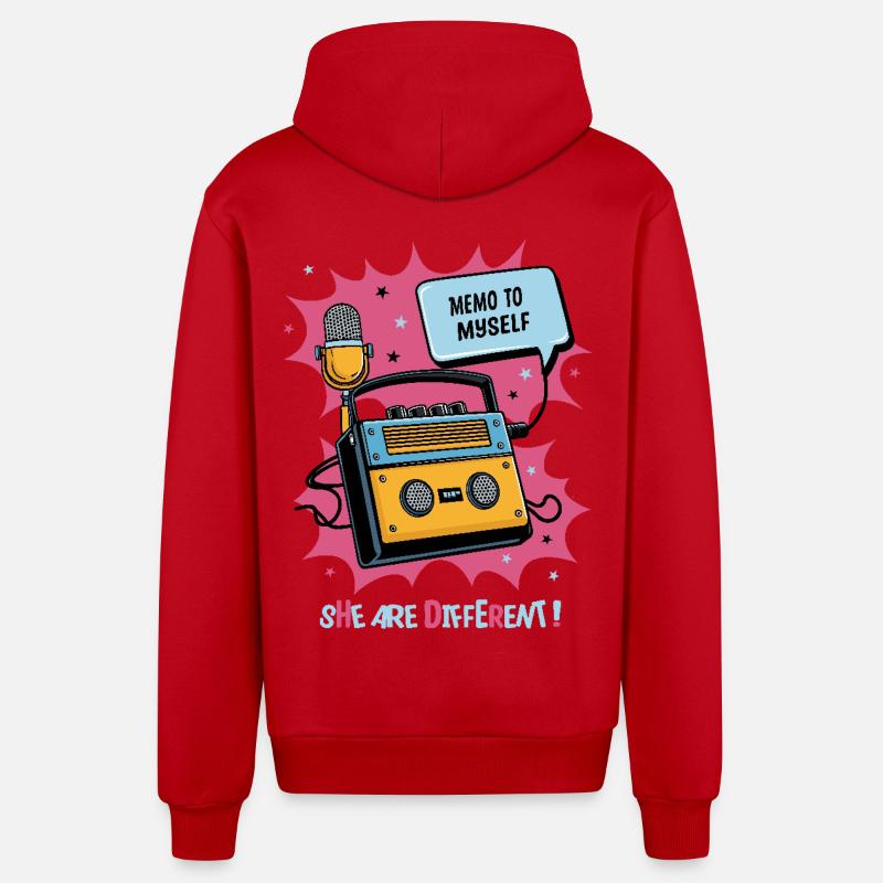 Ils sont différents ! - Veste à capuche bio décontractée fabriquée en UE - rouge