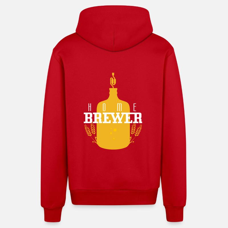 Logo du brasseur Hobby - Veste à capuche bio décontractée fabriquée en UE - rouge