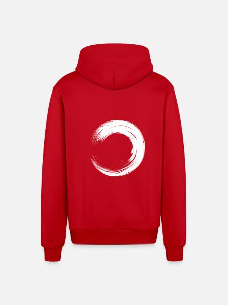 circle - Organic Relaxed Hooded Jacket Made in EU - red
