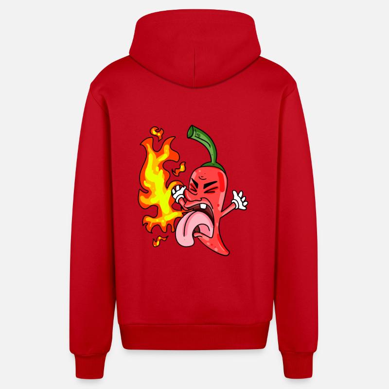 Drôle de piment - Peperoni - Veste à capuche bio décontractée fabriquée en UE - rouge