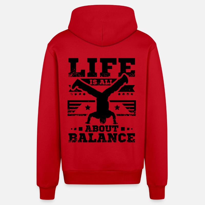 Breakdance - Veste à capuche bio décontractée fabriquée en UE - rouge