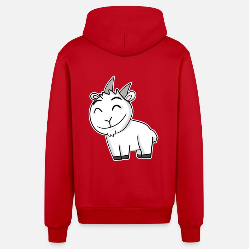 Ziegenbock Bock - Organic Relaxed Kapuzenjacke Made in EU - Rot