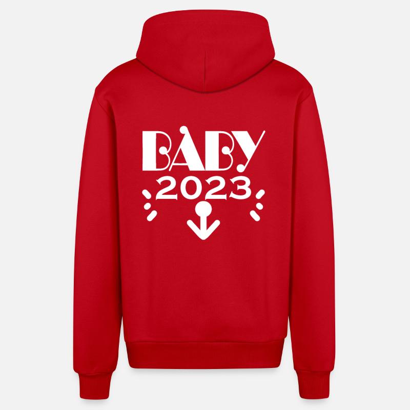 Grossesse Bébé enceinte 2023 - Veste à capuche bio décontractée fabriquée en UE - rouge