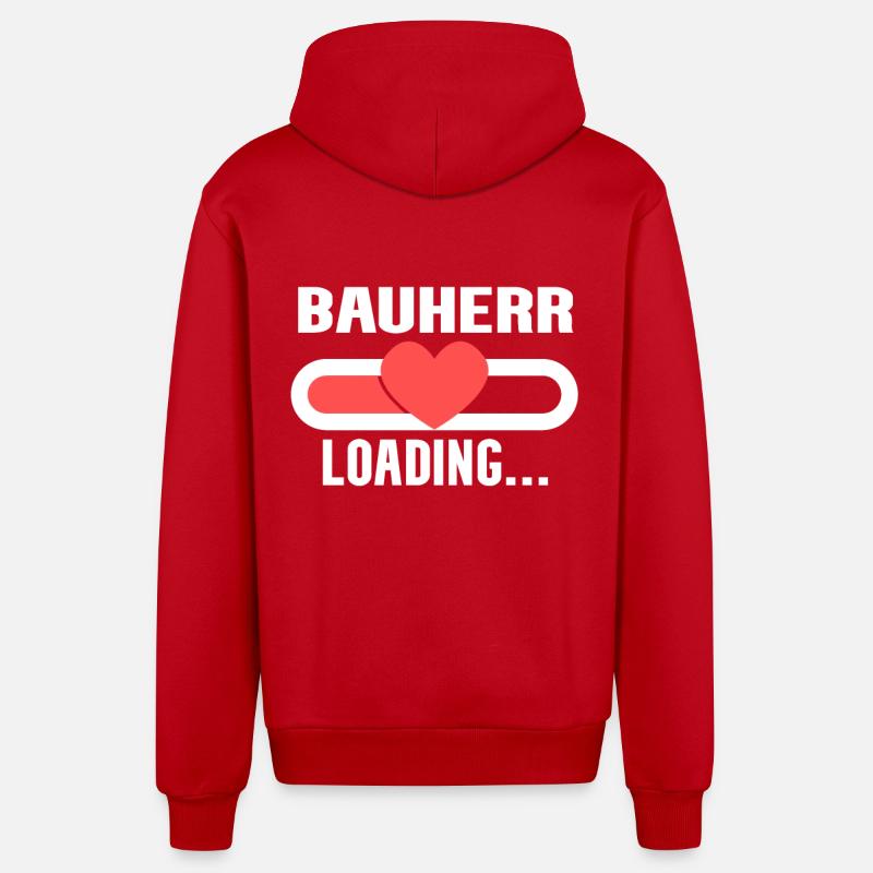 Bauherr loading - Bauherr werden - Organic Relaxed Kapuzenjacke Made in EU - Rot