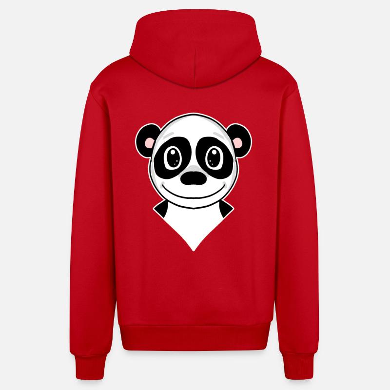 Panda - Veste à capuche bio décontractée fabriquée en UE - rouge