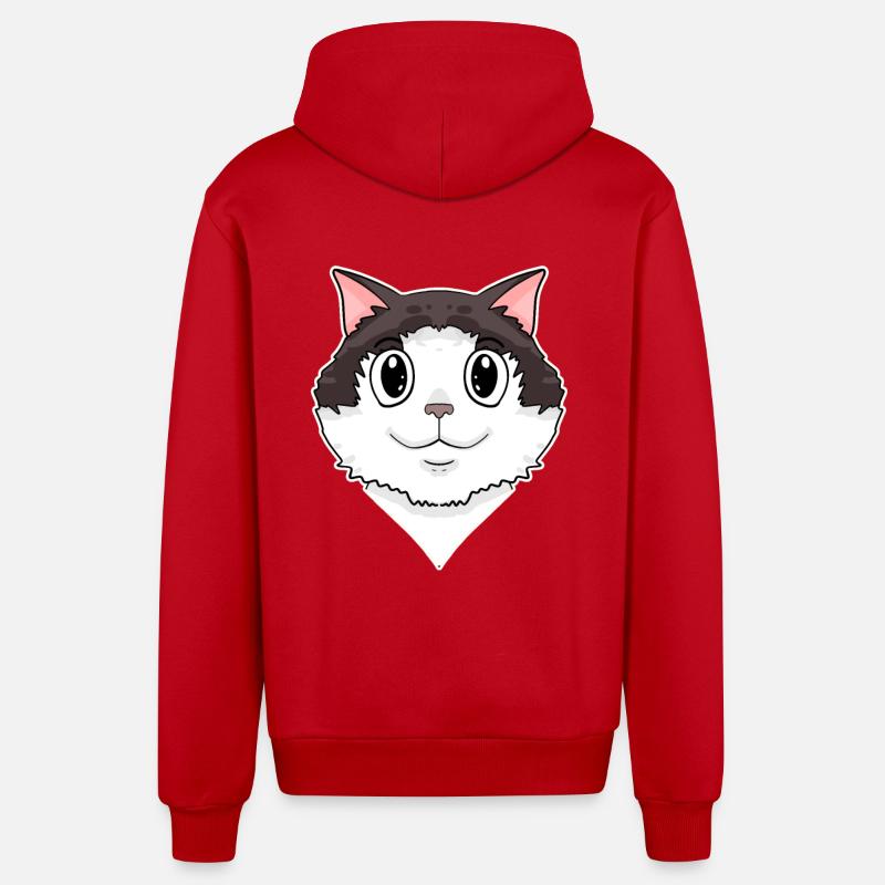 Chat Ragdoll - Veste à capuche bio décontractée fabriquée en UE - rouge