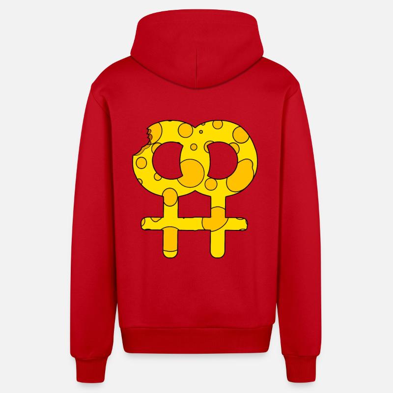 Symbole de Vénus double - Veste à capuche bio décontractée fabriquée en UE - rouge
