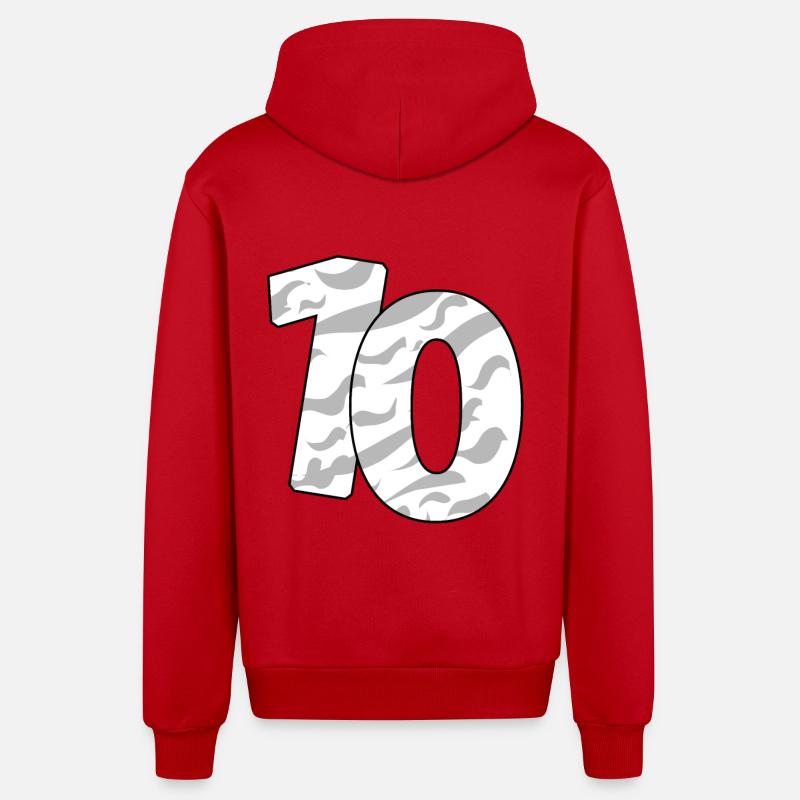 10 - Veste à capuche bio décontractée fabriquée en UE - rouge