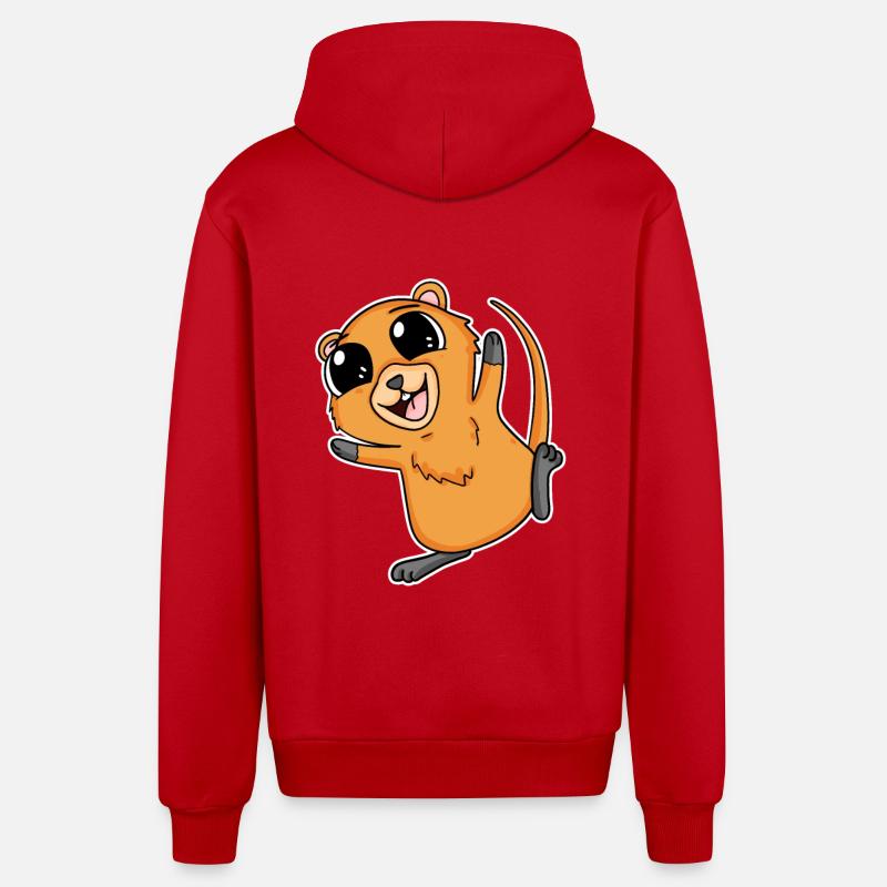 Quokka - Veste à capuche bio décontractée fabriquée en UE - rouge
