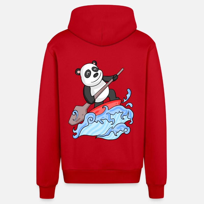 Stand Up Paddle Panda - Veste à capuche bio décontractée fabriquée en UE - rouge