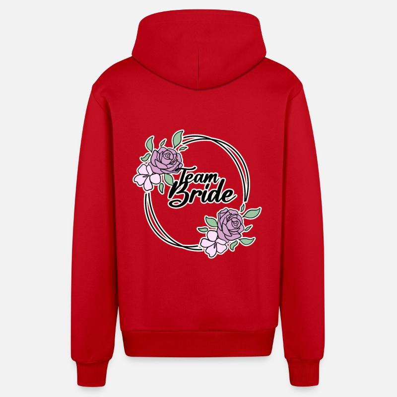 Équipe Bride - Veste à capuche bio décontractée fabriquée en UE - rouge
