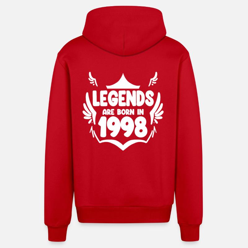 1998 - Né en 1998 - Veste à capuche bio décontractée fabriquée en UE - rouge