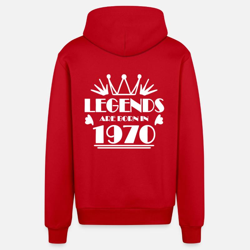 1970 - Né en 1970 - Veste à capuche bio décontractée fabriquée en UE - rouge