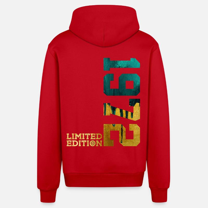54E ANNIVERSAIRE ÉDITION LIMITÉE 1972 - Veste à capuche bio décontractée fabriquée en UE - rouge