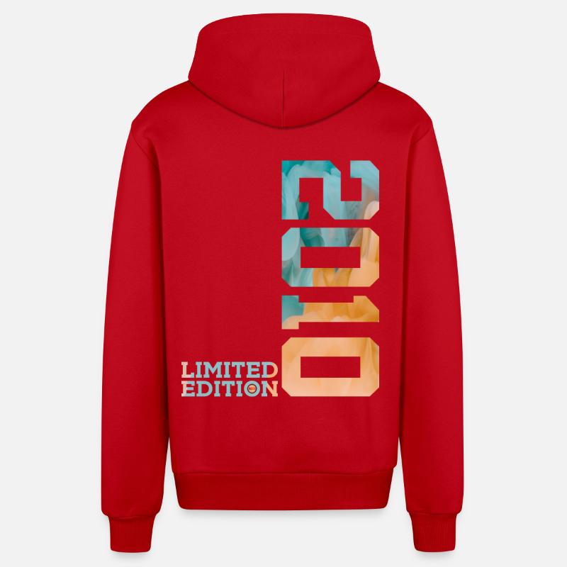 16E ANNIVERSAIRE ÉDITION LIMITÉE 2010 - Veste à capuche bio décontractée fabriquée en UE - rouge