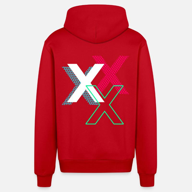 X Buchstabe - Organic Relaxed Kapuzenjacke Made in EU - Rot