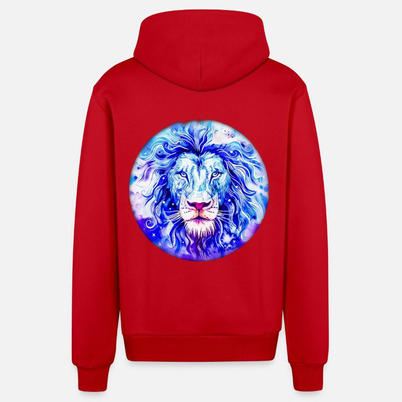Sternzeichen Löwe - Organic Relaxed Kapuzenjacke Made in EU - Rot