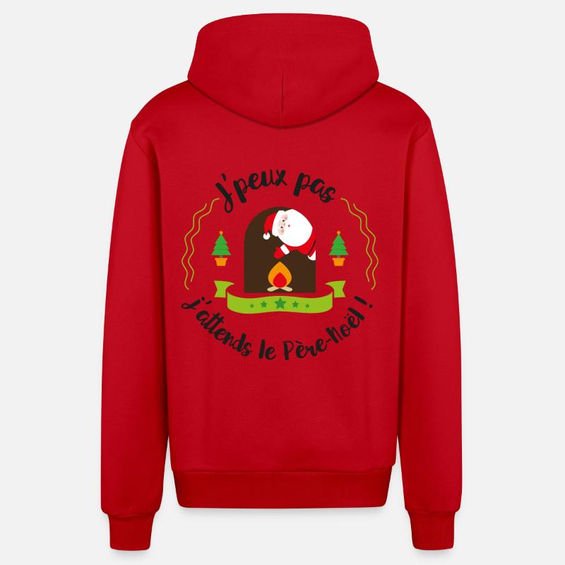J'peux pas... j'attends le Père-Noël ! - Veste à capuche bio décontractée fabriquée en UE - rouge