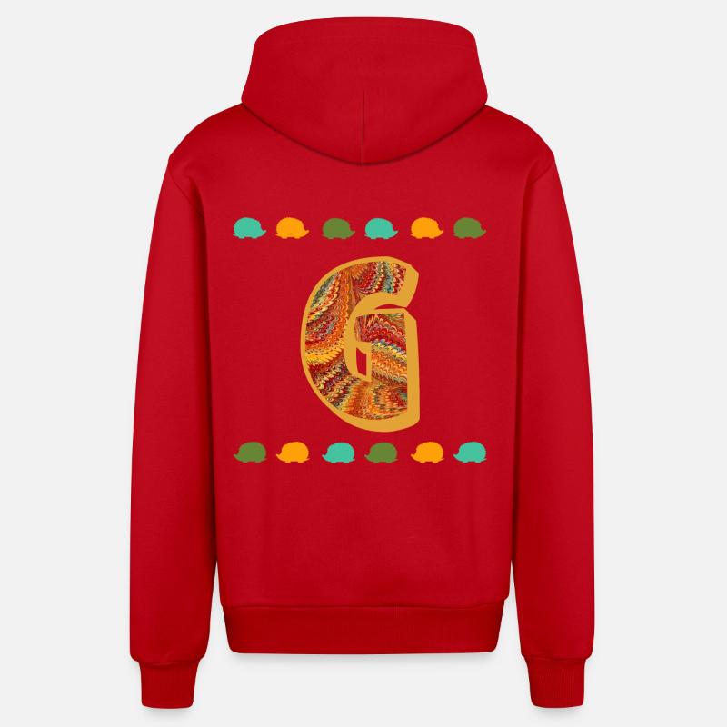 Hérisson E 22 g - Veste à capuche bio décontractée fabriquée en UE - rouge