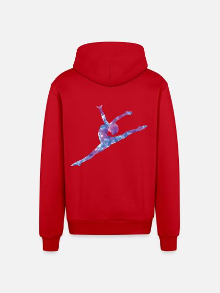 do gymnastics - Organic Relaxed Hooded Jacket Made in EU - red