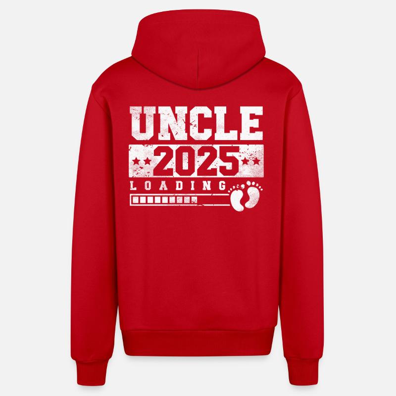 Uncle 2025 loading - Organic Relaxed Hooded Jacket Made in EU - red