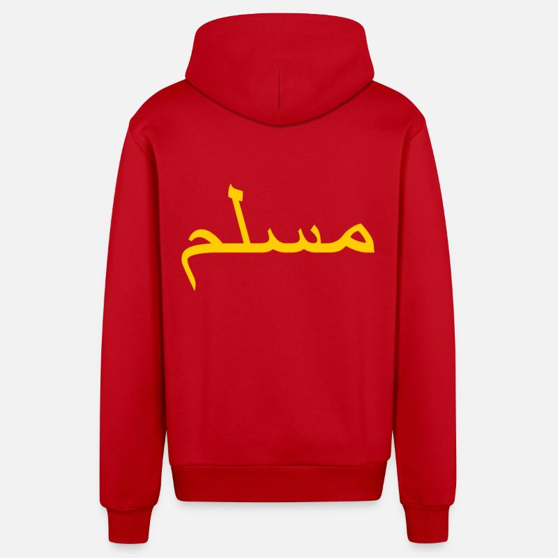 Muslim - Veste à capuche bio décontractée fabriquée en UE - rouge