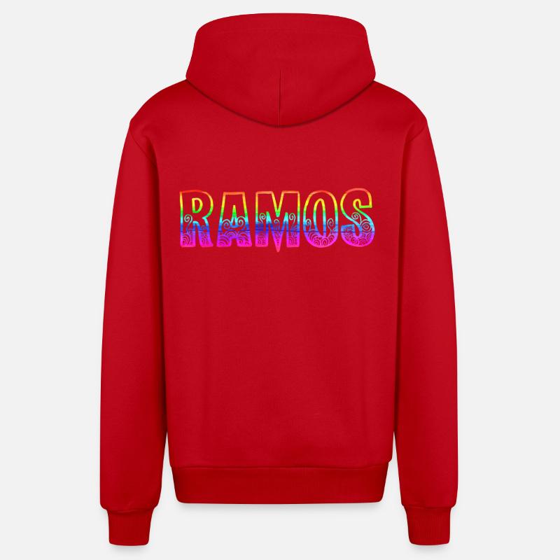 Ramos RS Arc-en-ciel - Veste à capuche bio décontractée fabriquée en UE - rouge