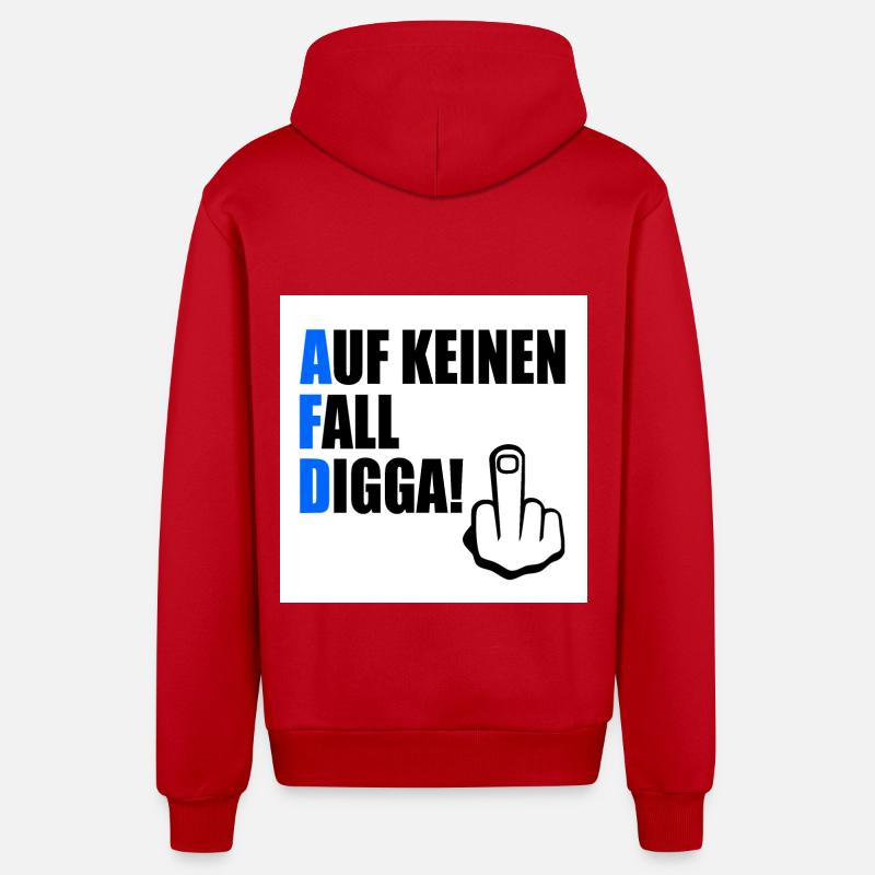 auf keinen fall digga - Organic Relaxed Kapuzenjacke Made in EU - Rot