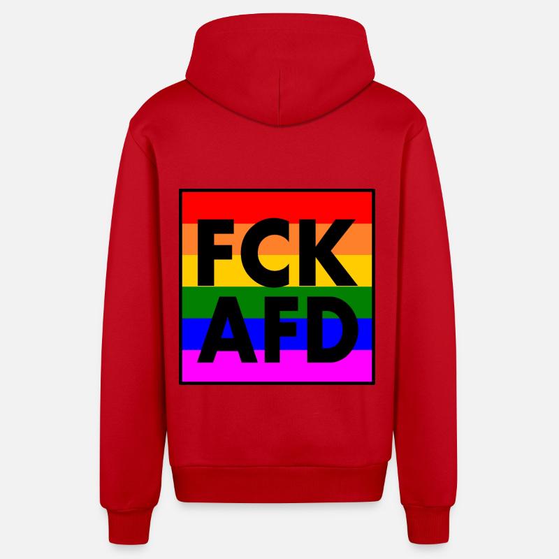 Fck afd - Veste à capuche bio décontractée fabriquée en UE - rouge