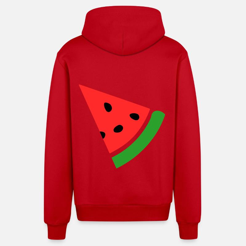 Melon pastèque - Veste à capuche bio décontractée fabriquée en UE - rouge