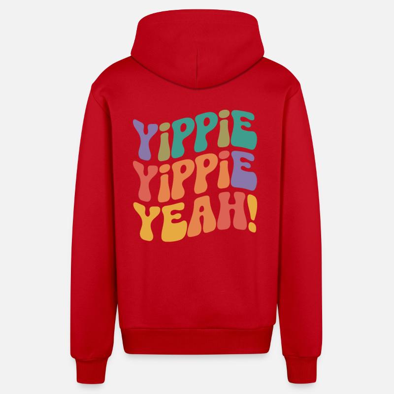Yippie Yippie Yeah - Organic Relaxed Kapuzenjacke Made in EU - Rot