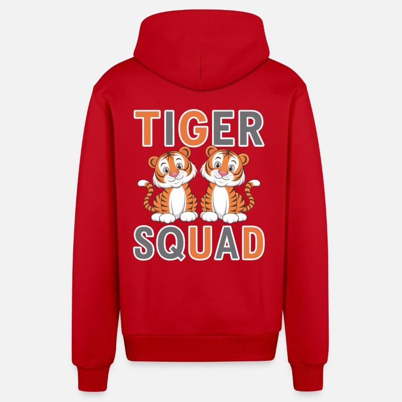 Tiger Gruppen Design Tiger Squad - Organic Relaxed Kapuzenjacke Made in EU - Rot
