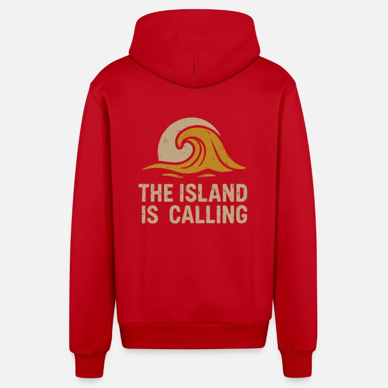 Die Insel ruft - Organic Relaxed Kapuzenjacke Made in EU - Rot
