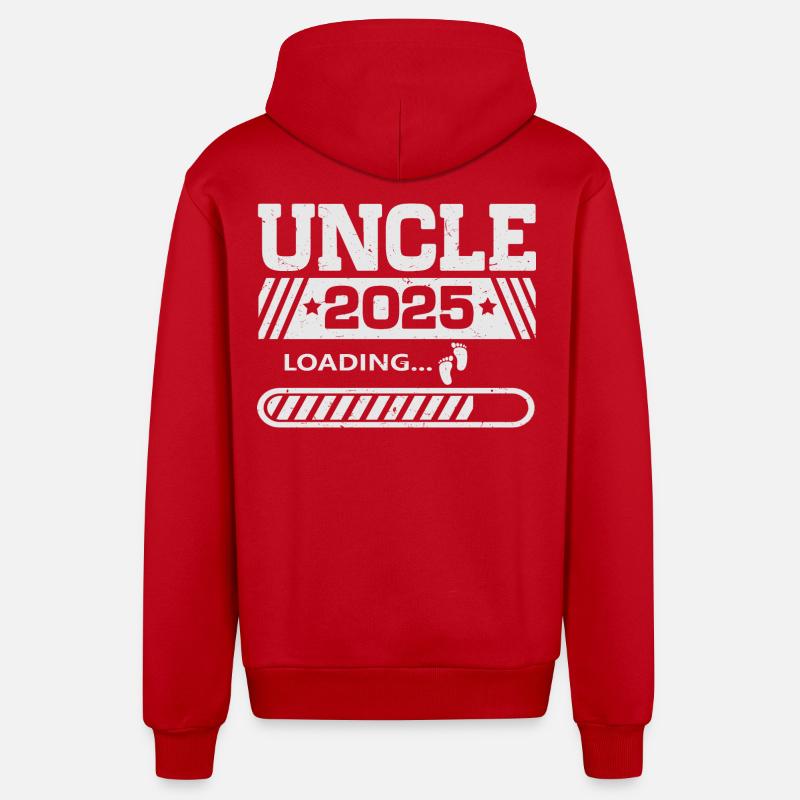Uncle 2025 loading - Organic Relaxed Hooded Jacket Made in EU - red
