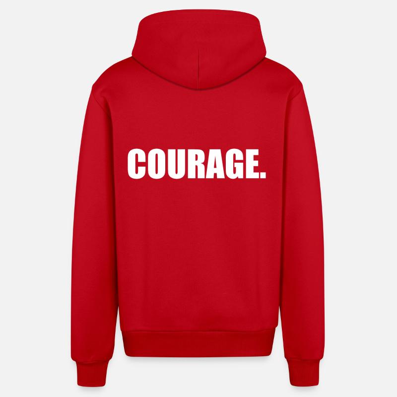 Courage - Veste à capuche bio décontractée fabriquée en UE - rouge