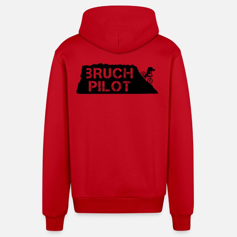 Bruchpilot! - Organic Relaxed Hooded Jacket Made in EU - red