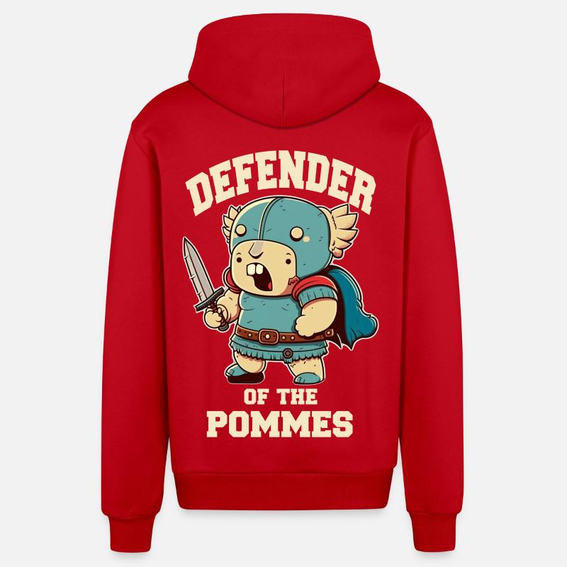 Guerrier défenseur avec épée - Veste à capuche bio décontractée fabriquée en UE - rouge