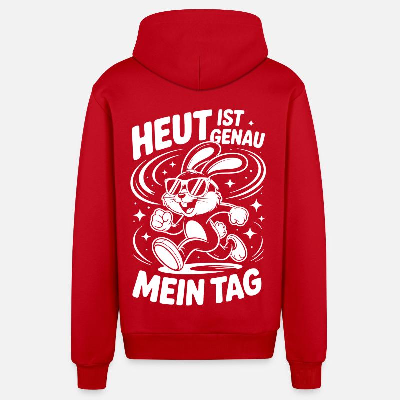 Today is exactly my day - Organic Relaxed Hooded Jacket Made in EU - red