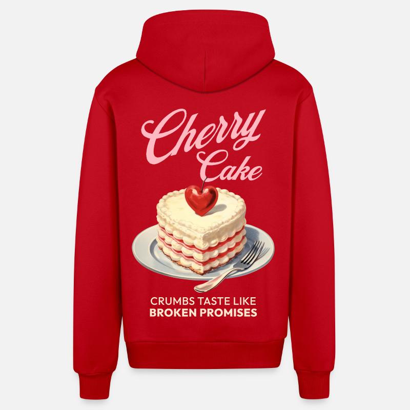 Cherries Cherry Pie Baking Gift - Organic Relaxed Hooded Jacket Made in EU - red