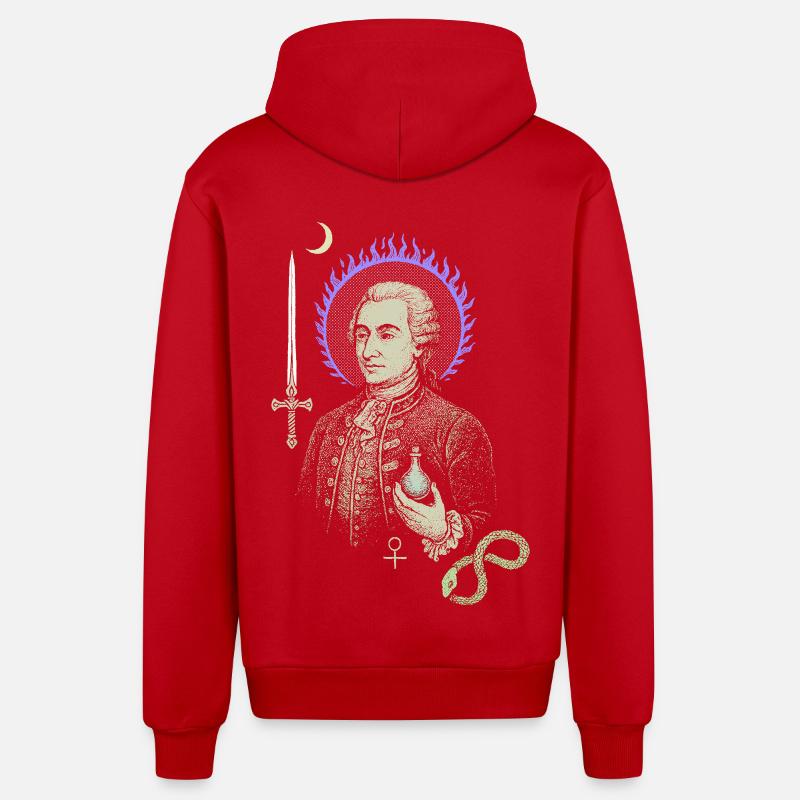 Saint-Germain - Veste à capuche bio décontractée fabriquée en UE - rouge