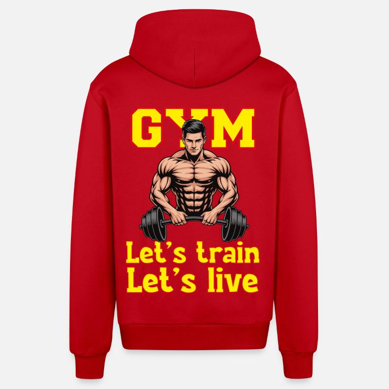 Lets_train - Organic Relaxed Kapuzenjacke Made in EU - Rot