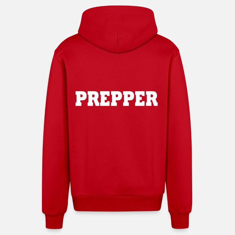 Prepper - Veste à capuche bio décontractée fabriquée en UE - rouge
