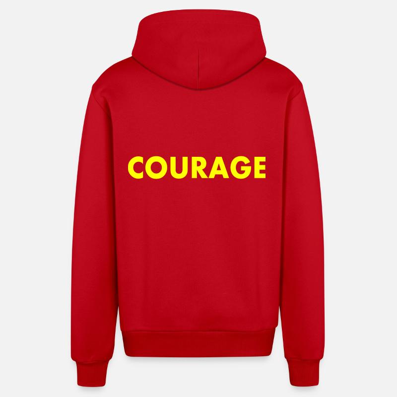 Courage - Veste à capuche bio décontractée fabriquée en UE - rouge