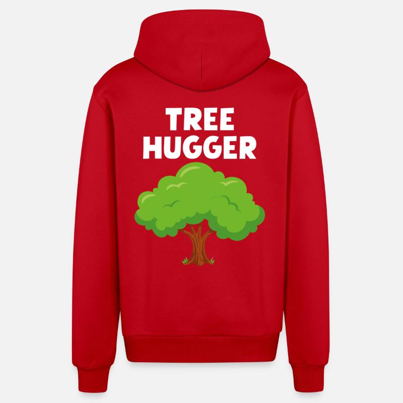 Câlin d’arbre - Veste à capuche bio décontractée fabriquée en UE - rouge