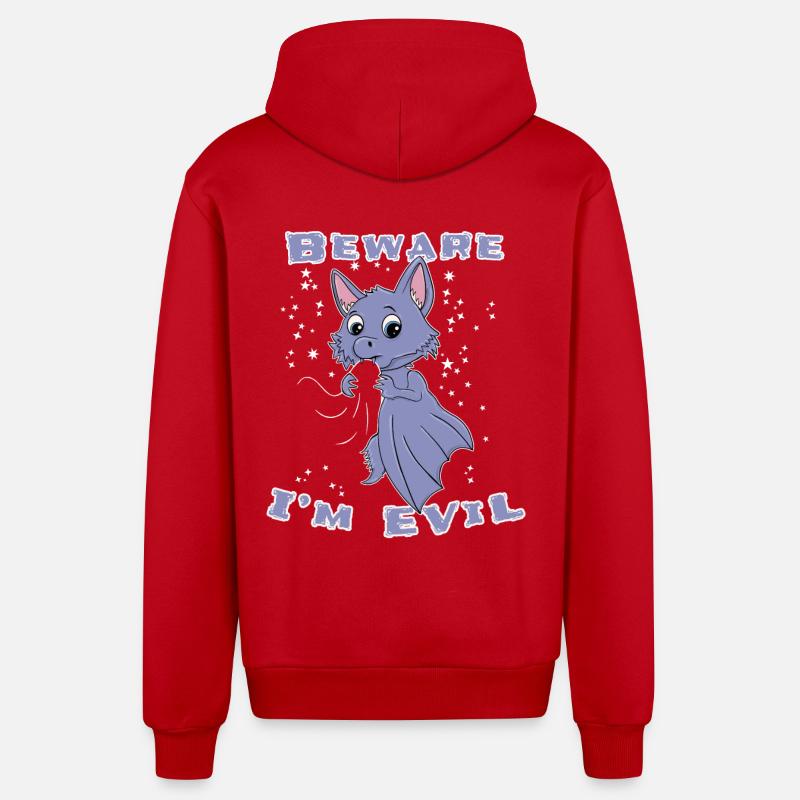 Chauve-souris mignonne Halloween - Veste à capuche bio décontractée fabriquée en UE - rouge