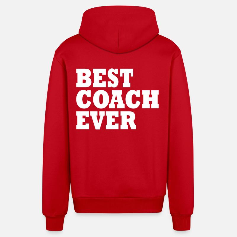 Best coach ever - Veste à capuche bio décontractée fabriquée en UE - rouge